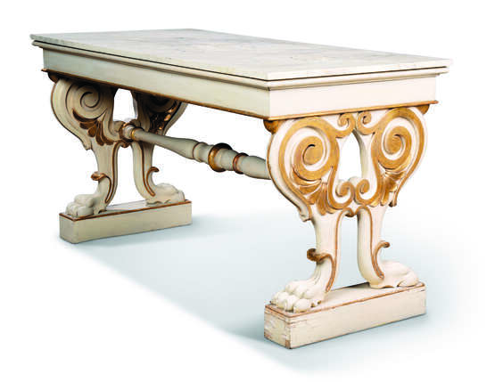 A NORTH ITALIAN PARCEL-GILT AND WHITE-PAINTED CENTRE TABLE - photo 1