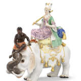Meissen Porcelain Factory. A PAIR OF MEISSEN PORCELAIN FIGURES OF A SULTAN AND SULTANA RIDING ON ELEPHANTS - photo 2