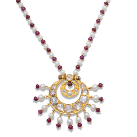 Reza, Alexandre. DIAMOND, RUBY AND CULTURED PEARL PENDENT NECKLACE - фото 3