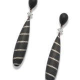 PAOLA BRUSSINO 'BALLONS NOIR' CARBON AND DIAMOND PENDENT EARRINGS - photo 1