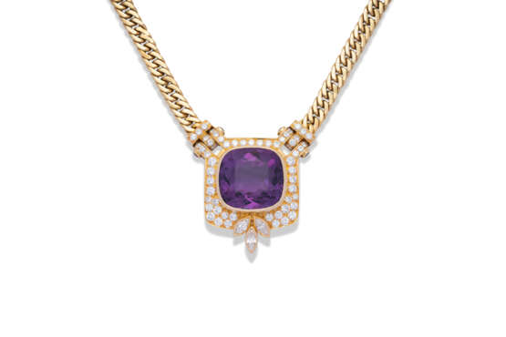 AMETHYST AND DIAMOND PENDENT NECKLACE - Foto 3