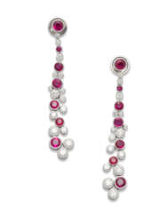 NO RESERVE - GRAFF RUBY AND DIAMOND EARRINGS