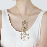 MID-20TH CENTURY MULTI-GEM AND PEARL PENDENT NECKLACE - фото 4