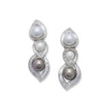 Adler. ADLER COLOURED CULTURED PEARL, CULTURED PEARL AND DIAMOND NECKLACE, BRACELET AND EARRING SUITE - фото 7