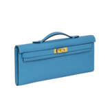 HERMÈS. A BLEU DU NORD SWIFT LEATHER KELLY CUT WITH GOLD HARDWARE - photo 2