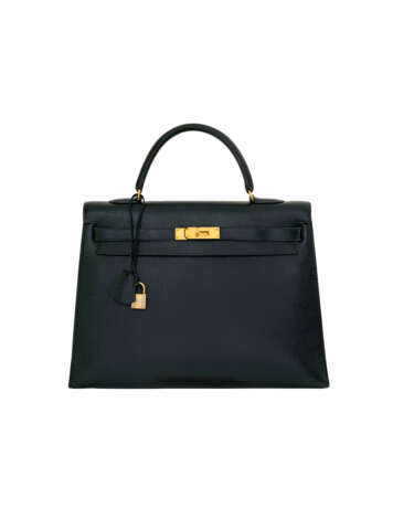 HERMÈS. A BLACK VACHE ARDENNES LEATHER SELLIER KELLY 35 WITH GOLD HARDWARE - photo 1