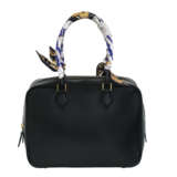HERMÈS. A BLACK CALF BOX LEATHER PLUME 28 WITH GOLD HARDWARE - photo 1