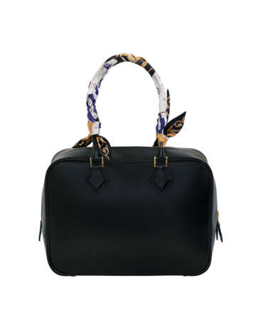 HERMÈS. A BLACK CALF BOX LEATHER PLUME 28 WITH GOLD HARDWARE - фото 3