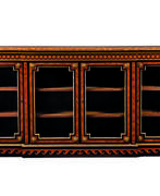 Jean-François Leleu. A LATE LOUIS XV ORMOLU-MOUNTED TULIPWOOD, AMARANTH AND HOLLY MARQUETRY BIBLIOTHEQUE BASSE