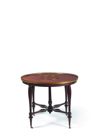 Weisweiler, Adam. A LATE LOUIS XVI ORMOLU-MOUNTED AMBOYNA AND MAHOGANY TABLE A THE - фото 2