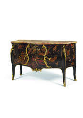A LOUIS XV ORMOLU-MOUNTED CHINESE POLYCHROME LACQUER COMMODE