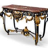 A LATE LOUIS XV GILT-TOLE AND WROUGHT IRON CONSOLE TABLE - фото 2