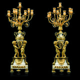 A FRENCH ORMOLU AND MARBLE THREE-PIECE CLOCK GARNITURE - photo 4