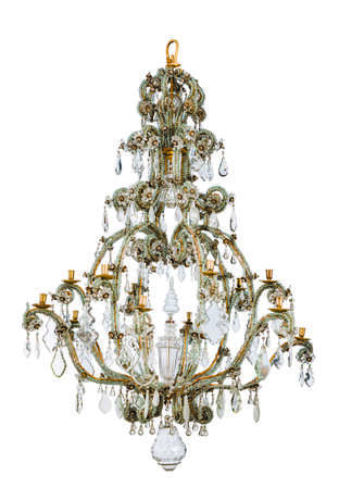 A NORTH ITALIAN GILT-METAL MOULDED AND CUT-GLASS TWELVE-LIGHT CHANDELIER - photo 1