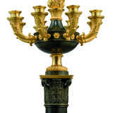 A SET OF FOUR EMPIRE ORMOLU, PATINATED-BRONZE AND BRONZED SIX-LIGHT TORCHERES - photo 2