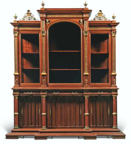 Lievre, Edouard. A LARGE FRENCH ORMOLU AND MARBLE-MOUNTED MAHOGANY BOOKCASE - фото 1