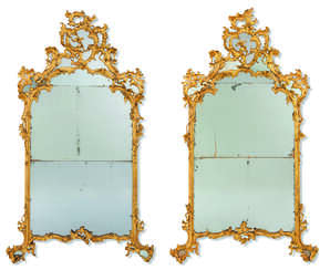 A PAIR OF NORTH ITALIAN GILTWOOD MIRRORS