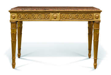 AN ITALIAN NEOCLASSICAL GILTWOOD CONSOLE TABLE