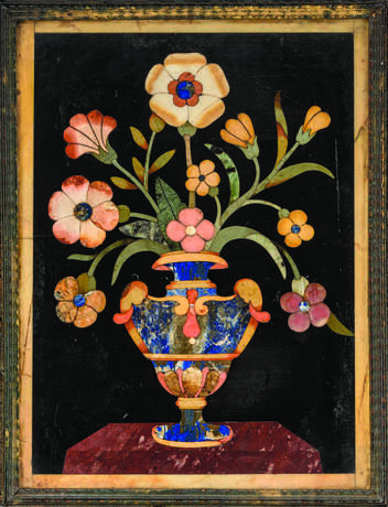 AN ITALIAN PIETRA DURA PANEL OF A FLOWERING VASE - Foto 1