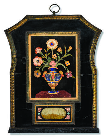 AN ITALIAN PIETRA DURA PANEL OF A FLOWERING VASE - Foto 2