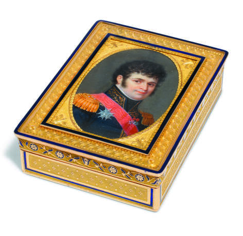 Blerzy, Etienne-Lucien. A FRENCH ENAMELLED TWO-COLOUR GOLD PRESENTATION SNUFF-BOX - фото 1