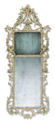 A GEORGE II WHITE-PAINTED PIER MIRROR