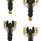 A SET OF FOUR EMPIRE ORMOLU AND PATINATED BRONZE TWO-LIGHT WALL-LIGHTS - photo 1