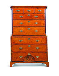 A GEORGE I WALNUT TALLBOY