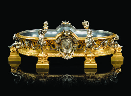 A FRENCH ORMOLU AND SILVERED-BRONZE JARDINIERE - photo 1