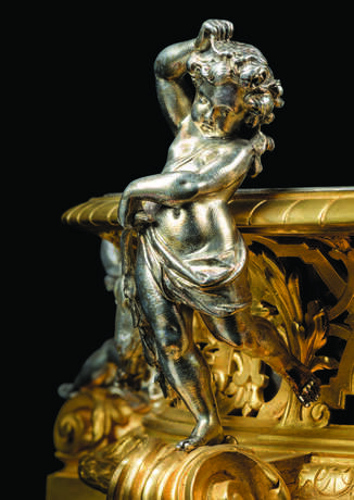 A FRENCH ORMOLU AND SILVERED-BRONZE JARDINIERE - фото 2