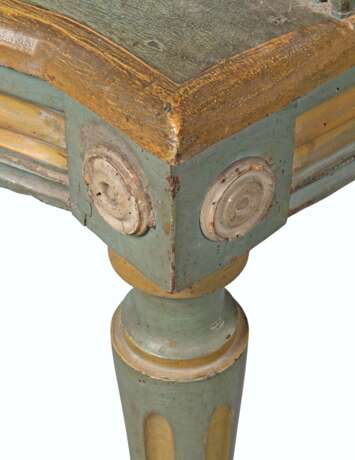 A SET OF FOUR ITALIAN CANED BLUE AND CREAM-PAINTED NEOCLASSICAL BENCHES - photo 3