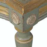 A SET OF FOUR ITALIAN CANED BLUE AND CREAM-PAINTED NEOCLASSICAL BENCHES - фото 3