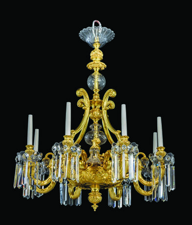 A FRENCH ORMOLU AND CUT-CRYSTAL GLASS TWELVE-LIGHT CHANDELIER - photo 3