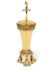 A GERMAN SILVER-GILT CUP AND COVER