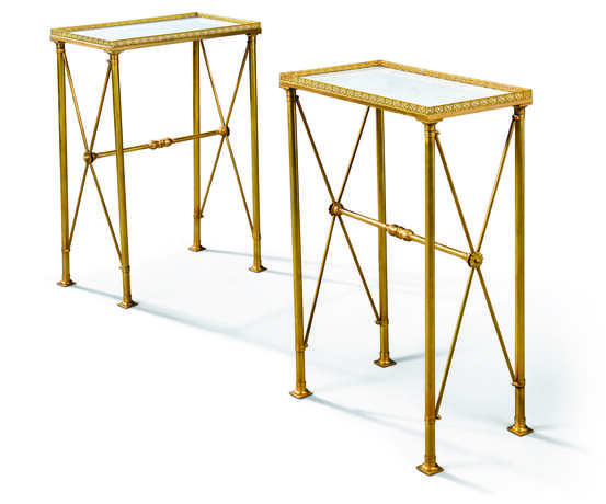A PAIR OF NEOCLASSICAL ORMOLU AND WHITE MARBLE SIDE TABLES - фото 1