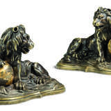 A PAIR OF LOUIS XV ORMOLU AND PATINATED-BRONZE PRESSE-PAPIERS - photo 1