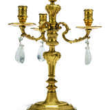 A PAIR OF FRENCH ORMOLU AND ROCK-CRYSTAL THREE-LIGHT CANDELABRA - фото 2