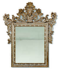 AN ITALIAN SILVERED MIRROR