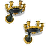 A PAIR OF EMPIRE ORMOLU AND PATINATED-BRONZE FIVE-LIGHT WALL-LIGHTS - photo 1