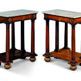 A PAIR OF WILLIAM IV BRASS-MOUNTED BRAZILIAN ROSEWOOD AND PARCEL-GILT SMALL CONSOLES - photo 1