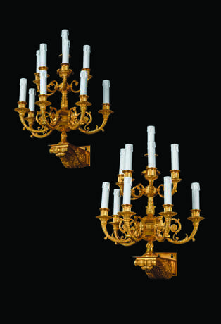 A SET OF FOUR FRENCH ORMOLU EIGHT-LIGHT WALL-APPLIQUES - photo 4