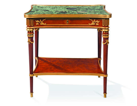 Beurdeley, Alfred. A FRENCH ORMOLU-MOUNTED MAHOGANY OCCASIONAL TABLE - photo 1