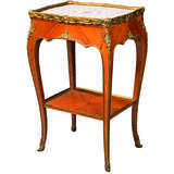 A FRENCH ORMOLU AND PORCELAIN-MOUNTED WALNUT TABLE A CAFE - Foto 1