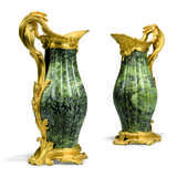 A PAIR OF FRENCH ORMOLU-MOUNTED GREEN-MARBLE EWERS - photo 1