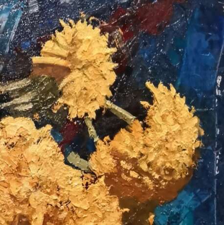 Painting “Yellow flowers”, Canvas on the subframe, Oil paint, Contemporary realism, Armenia, 2019 - photo 3