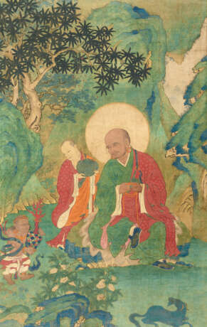 AN IMPORTANT AND FINELY PAINTED THANGKA OF LUOHAN KANAKAVATSA - фото 1