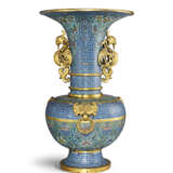 A MASSIVE AND EXCEPTIONAL IMPERIAL CLOISONNE ENAMEL ARCHAISTIC VASE WITH PHOENIX AND MASK HANDLES - photo 1
