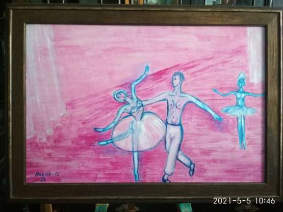 Painting “Scene from the ballet Swan Lake”, Canvas on the subframe, Oil paint, Impressionist, балет, Ukraine, 2021 - photo 3