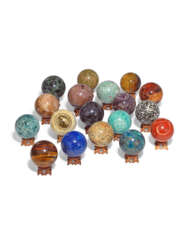 A DIVERSE GROUP OF EIGHTEEN AESTHETIC MINERAL SPHERES
