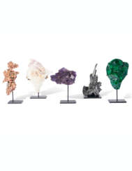 A GROUP OF FIVE MINERAL SPECIMENS